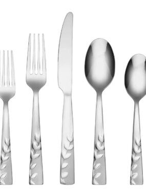 Cambridge Blossom Sand 20-Piece Stainless Steel Flatware Set Collection